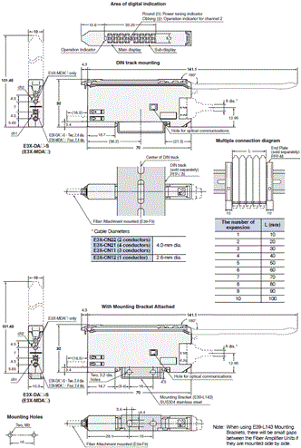 E3X-DA-S / MDA Dimensions 4 