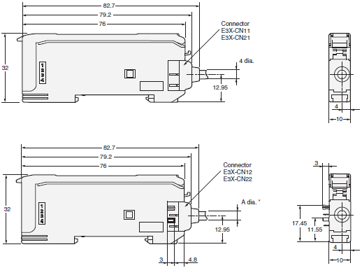 E39-RS4 OMRON - Reflektor, 195x22mm; E3C-LD11-2M,E3C-LR11-2M