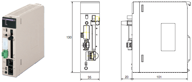 CS1W-SPU01-V2 / SPU02-V2 Dimensions 1 