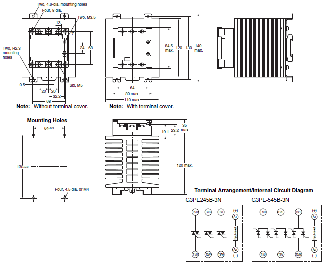 G3PE (Three-phase) Dimensions 5 