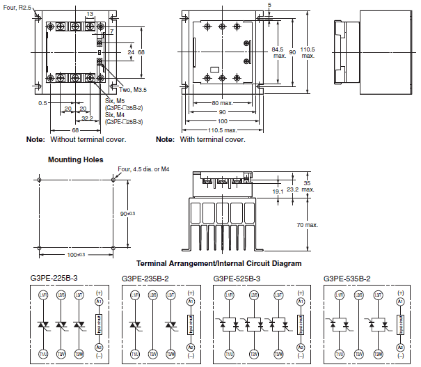 G3PE (Three-phase) Dimensions 8 