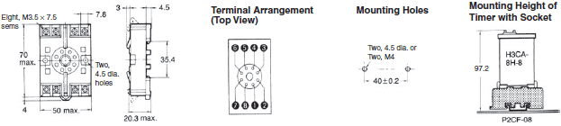 H3CA Solid-state Timer/Dimensions | OMRON Industrial Automation Singapore