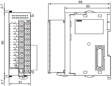 CJ1W-OC / OA / OD Dimensions 2 