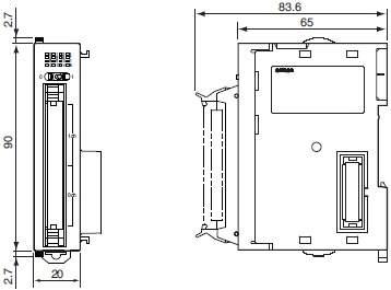 CJ1W-OC / OA / OD Dimensions 5 