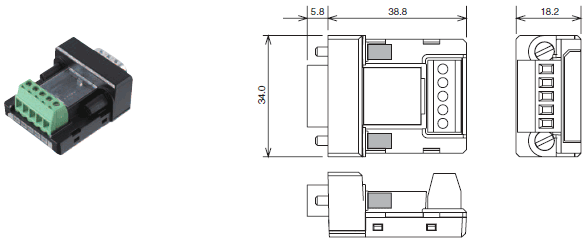 CJ1W-CIF11 Dimensions 1 