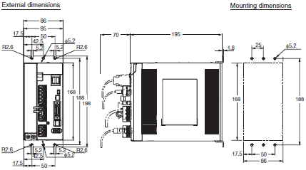 R88M-K, R88D-KN[]-ML2 Dimensions 7 