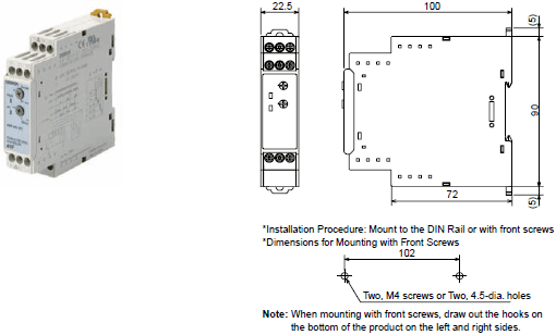 61F-D21T-V1 Dimensions 1 