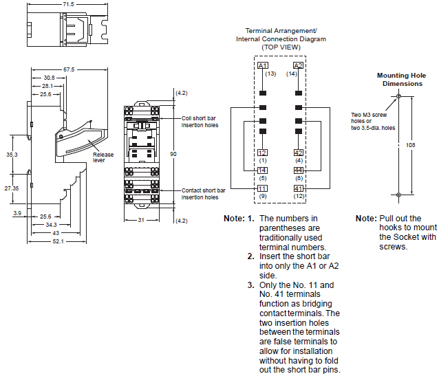 MY-GS Miniature Power Relays/Dimensions | OMRON Industrial Automation