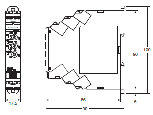 K8DT-PM Dimensions 1 