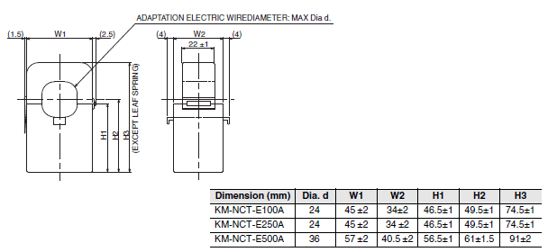 KM-N3-FLK Dimensions 3 