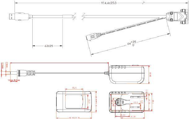 MicroHAWK V430-F / V420-F / V330-F / V320-F Dimensions 45 