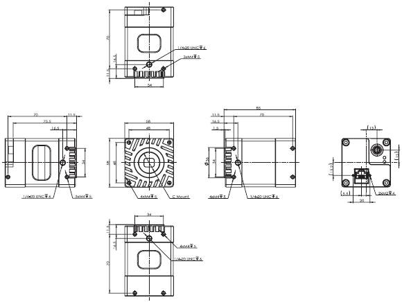 STC Series (SWIR Camera) Dimensions 1 