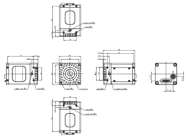 STC Series (SWIR Camera) Dimensions 2 