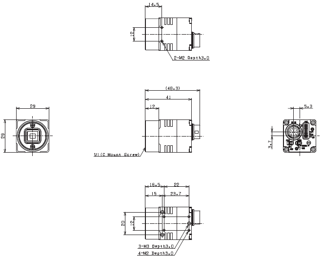 STC Series (Analog Progressive Camera) Dimensions 1 