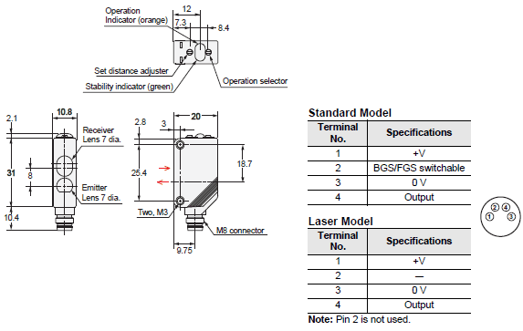 E3Z-[]-UL Dimensions 20 