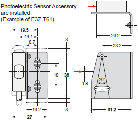E3Z-[]-UL Dimensions 26 