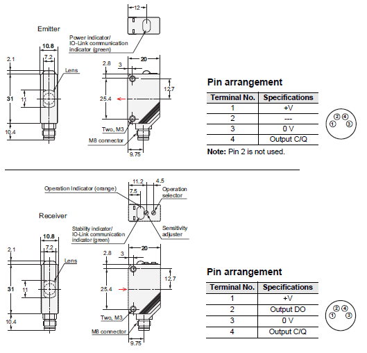 E3Z-[]-UL Dimensions 8 
