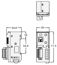 E3X-DRT21 / SRT21 / CIF11 Dimensions 4 