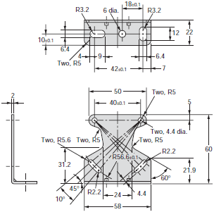 E39-RS4 OMRON - Reflektor, 195x22mm; E3C-LD11-2M,E3C-LR11-2M