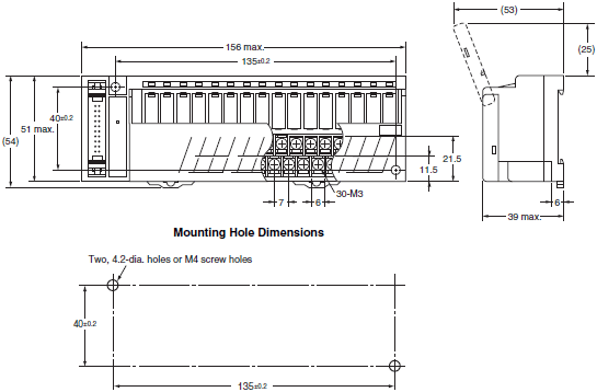 G70D-SOC16 / FOM16 Dimensions 1 